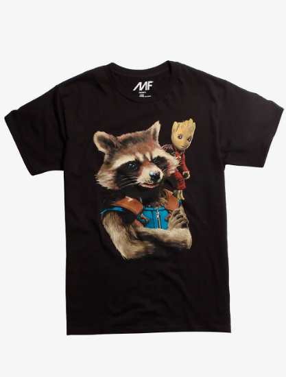 rocket and groot t shirt